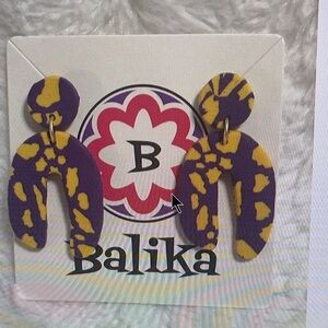 Polymer Clay Purple and Yellow Earrings